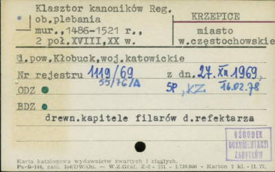 klasztor kanoników regularnych, ob. plebania, skan 1