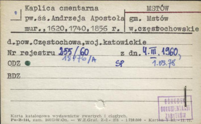 kaplica cmentarna pw. śś. Andrzeja Apostoła, skan 1