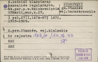 kościół kanoników regularnych, ob. par. pw. Wniebowzięcia Najśw. Marii Panny, skan 1