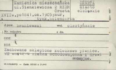kamienica mieszczańska, skan 1