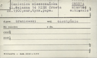 kamienica mieszczańska, skan 1