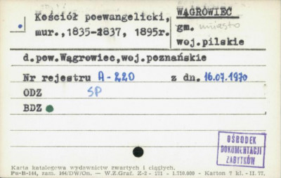 kościół ewangelicki, ob. rzym.-kat. pw. św. Apostołów Piotra i Pawła, skan 1