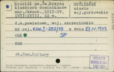 kościół dominikanów pw. św. Krzyża, ob. dom kultury, skan 1