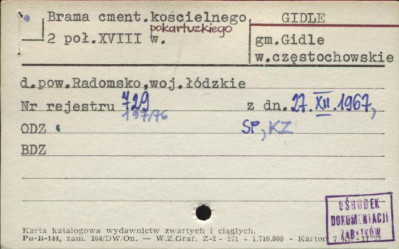 brama cmentarza kościelnego - kartuzów, skan 1