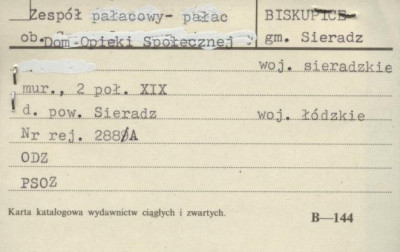 zespół płacowy - pałac, ob. Dom Opieki Społecznej, skan 1