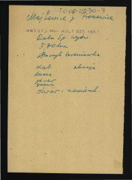 wypis z Kwestionariusz Ministerstwa Kultury i Sztuki z 1957 r. , skan 1
