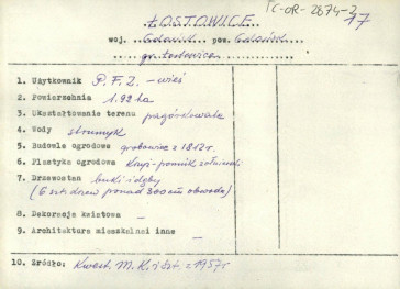 wypis z Kwestionariusz Ministerstwa Kultury i Sztuki z 1957 r. , skan 1