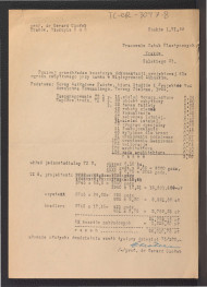 kosztorys dokumentacji projektowej z 1 czerwca 1959 r. dla ogrodu zabytkowego przy miejscowym zamku , skan 1