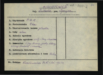 wypis z Kwestionariusz Ministerstwa Kultury i Sztuki z 1957 r., skan 1