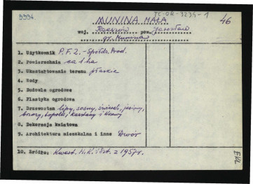 wypis z Kwestionariusz Ministerstwa Kultury i Sztuki z 1957 r. , skan 1