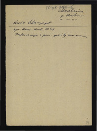 wypis ze Sprawozdania Wojewódzkiego Konserwatora Zabytków w Krakowie z czerwca 1946 r. wzmiankujący interwencje konserwatorów w związku z groźbą zawalenia budynku , skan 1
