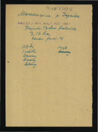 wypis z Kwestionariusz Ministerstwa Kultury i Sztuki z 1957 r. , skan 1