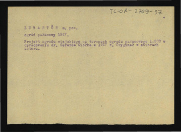 opis projektu ogrodu miejskiego na terenach ogrodu pałacowego opracowanego przez G. Ciołka z 1947 r. , skan 1