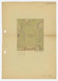 plan sytuacyjny fragmentu parku z uwzględnieniem widoku /1848 rok/, skan 1
