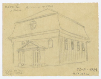 Bożnica drewniana (synagoga), szkic, skan 1