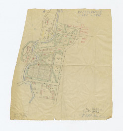 rozmieszczenie budynków i ulic w Krzeszowicach w 1848roku, 1:2880, skan 1