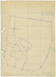 plan sytuacyjny klasztoru z zabudowaniami i ogrodami klasztornymi, 1:1000, skan 1