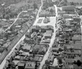 układ urbanistyczny. Widok ogólny układu urbanistycznego od strony wschodniej, skan 1