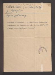 karta opisowa do fotografii reprodukcji ryciny zamieszczonej w Duncker A., Die Landlichen Wohnsitze, Schlosser und Residenzen …, t. I, Berlin 1858, skan 1