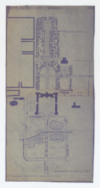 plan sytuacyjny parku i rezydencji z 1942 roku. Odbitka, skan 1