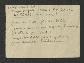 notatka z 4 grudnia (prawdopodobnie) 1946 r. o posiedzeniu zarządu miejskiego w dniu następnym w sprawie miejscowego ogrodu , skan 1