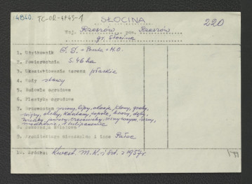 wypis z Kwestionariusz Ministerstwa Kultury i Sztuki z 1957 r.; brak obwoluty , skan 1