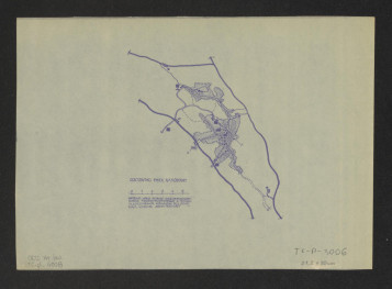 plan parku opracowany według planu zagospodarowania przestrzennego. Z. Nowak, M. Łuczyńska. Kraków Politechnika. Wydział Architektury, skan 1