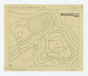 plan sytuacyjny opracowany według Puffendorfa 1655 rok, skan 1