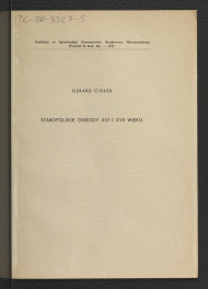 nadbitka do Sprawozdań Towarzystwa naukowego Warszawskiego Wydział II ROK XL-1947 zawierająca tekst autorstwa G. Ciołka pt. Staropolskie ogrody XVI i XVII w.; dwie karty , skan 1