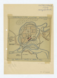 plan sytuacyjny z około połowy XVIII w. /według Foksowicz, Leszczyński, /nieczytelnie/ 1960/, skan 1