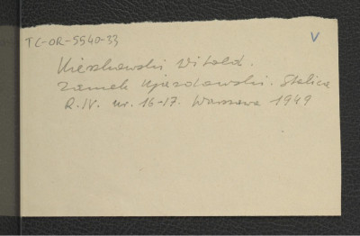 odsyłacz do Kieszkowski W., Zamek Ujazdowski w: „Stolica” R. IV, nr 16-17 (1949) , skan 1