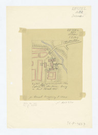 plan sytuacyjny klasztoru i terenów otaczających /według Pracowni Konserwacji Zabytków W. Szymanowski 1960 z planu z 1806 roku G. K. Martena. Burg/, skan 1
