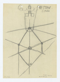 szkicowy plan ukazujący przebieg osi parkowych /oś Stanisławowska /1787 rok ?/, skan 1