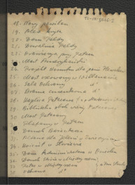 spis planów architektonicznych zabudowań wilanowskich przez F. Lanciego od 1845 do 1855 r.; trzy karty  , skan 2