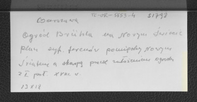 fotografia czarno-biała przedstawiająca ogród Brühla na Nowym Świecie: plan sytuacyjny terenów pomiędzy Nowym Światem, a skarpą przed założeniem ogrodu z pierwszej poł. XVIII w., skan 2
