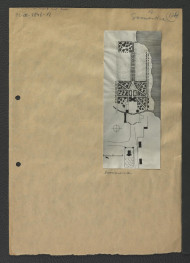 3 fotografie czarno-białe przedstawiające plan miejscowego ogrodu w tej miejscowości w 1914 r. - Ciołek G., Ogrody polskie, Warszawa 1954, s. 89 , skan 1