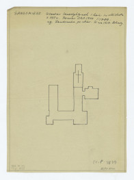 odrys. Rzut klasztoru z kościołem. Pomiar Zakładu Architektury Politechniki 1950 rok / według Sandomierz praca zbiorowa Warszawa 1956 rok Arkady/, skan 1