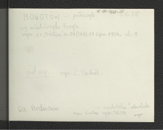 fotografia czarno-biała reprodukcji ryciny na podstawie miedziorytu Freya zamieszczona w „Stolica” nr 29 (343) z 18 lipca 1954 r., a ukazująca pałacyk mokotowski, skan 2