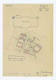szkicowy plan sytuacyjny, stan z roku 1848 według J. Szablowskiego, skan 1
