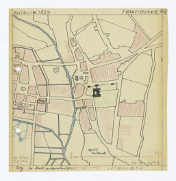 plan sytuacyjny klasztoru i terenów otaczających /według W. Kalinowskiego/ stan z 1824 roku, skan 1