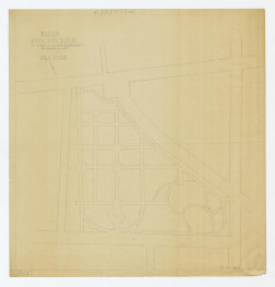 plan sytuacyjny parku Kościuszki według planu miasta Radomia do projektu rozbudowy około 1928 roku, skan 1
