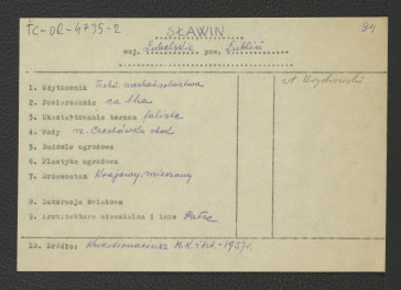 wypis z Kwestionariusz Ministerstwa Kultury i Sztuki z 1957 r., skan 1