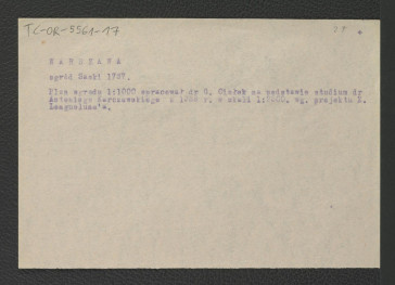 opis planu ogrodu (1 : 1000) opracowanego przez G. Ciołka na podstawie studium Antoniego Karczewskiego z 1938 r. (1 : 2500) według projektu Z. Longuelune’a , skan 1