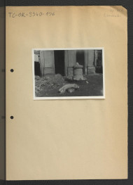 fotografia czarno-biała przedstawiająca fragment uszkodzonego w trakcie działań wojennych jednego z pałaców w Łazienkach, skan 1