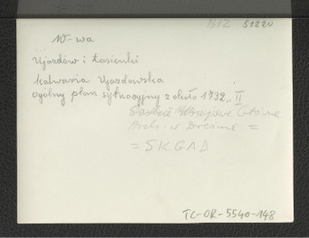 fotografia czarno-biała przedstawiająca ogólny plan sytuacyjny Kalwarii Ujazdowskiej z ok. 1732 r., skan 2