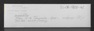 4 fotografie czarno-białe przedstawiające  fragmenty planu Ricant de Tirregaille’a z 1762 r., skan 4