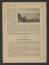 karta pochodząca z czasopisma „Ziemia” nr 15-16 (sierpień 1931) zawierająca tekst autorstwa Jana Danielskiego pt. Zamek w Rzeszowie (s. 283-284) oraz zawierająca dwie reprodukcje fotografii czarno-białej, skan 1
