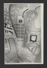 plan miejscowego zespołu ogrodów zamkowych w tej miejscowości w poł. XVIII w. wykonany najprawdopodobniej przez G. Ciołka + fotokopia                                   , skan 1