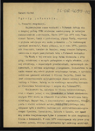 fragment tekstu G. Ciołka dotyczący miejscowych ogrodów zarówno w podwarszawskiej wioscę Powązki jak i ich dziejów, właścicieli oraz charakteru miejscowej rezydencji; dwie karty , skan 1