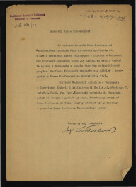 list Zygmunta Nowakowskiego, kierownika Biblioteki w Puławach do G. Ciołka z 15 października 1952 r. zawiadomiający o przybyciu do Warszawy prof. Kazanowskiego oraz propozycja spotkania 21 października tego roku, skan 1